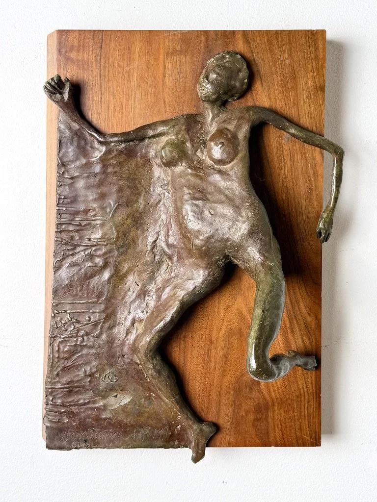 vintage mid century modern bronze relief panel wall sculpture bronze wall hanging nude femal bronze sculpture unique henry moore style sculpture reclining nude three dimensional wall sculpture