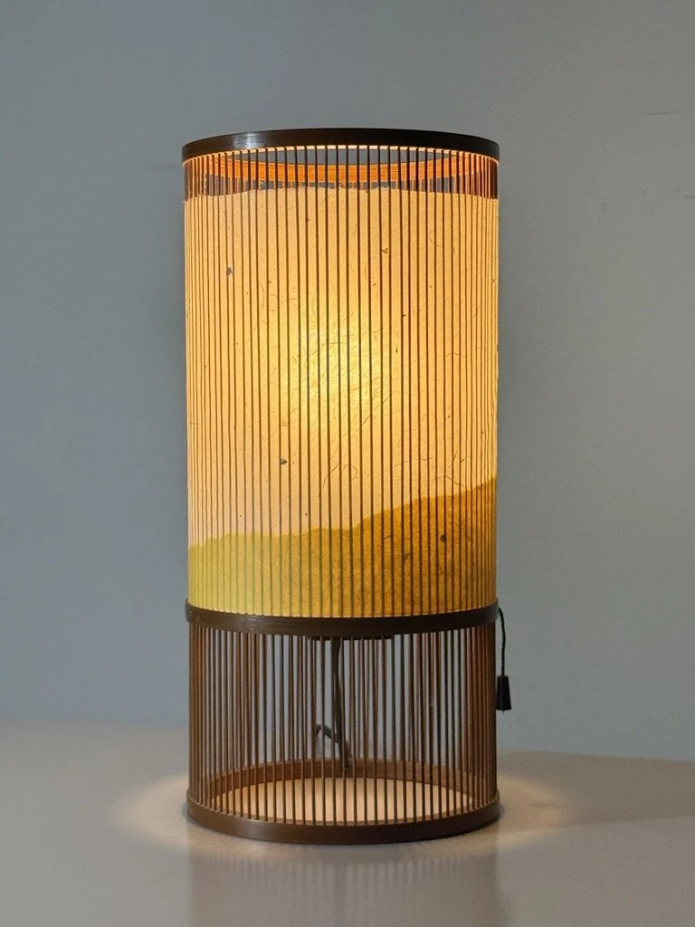 vintage mid century japanese washi paper lamp table lamp lantern isamu noguchi akari paper light bedside wabi sabi style table lamp