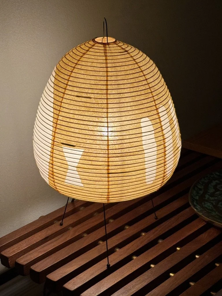 vintage isamu noguchi akari table lamp washi paper japanese lamp rare noguchi light sculpture 1A tripod table lamp authentic original