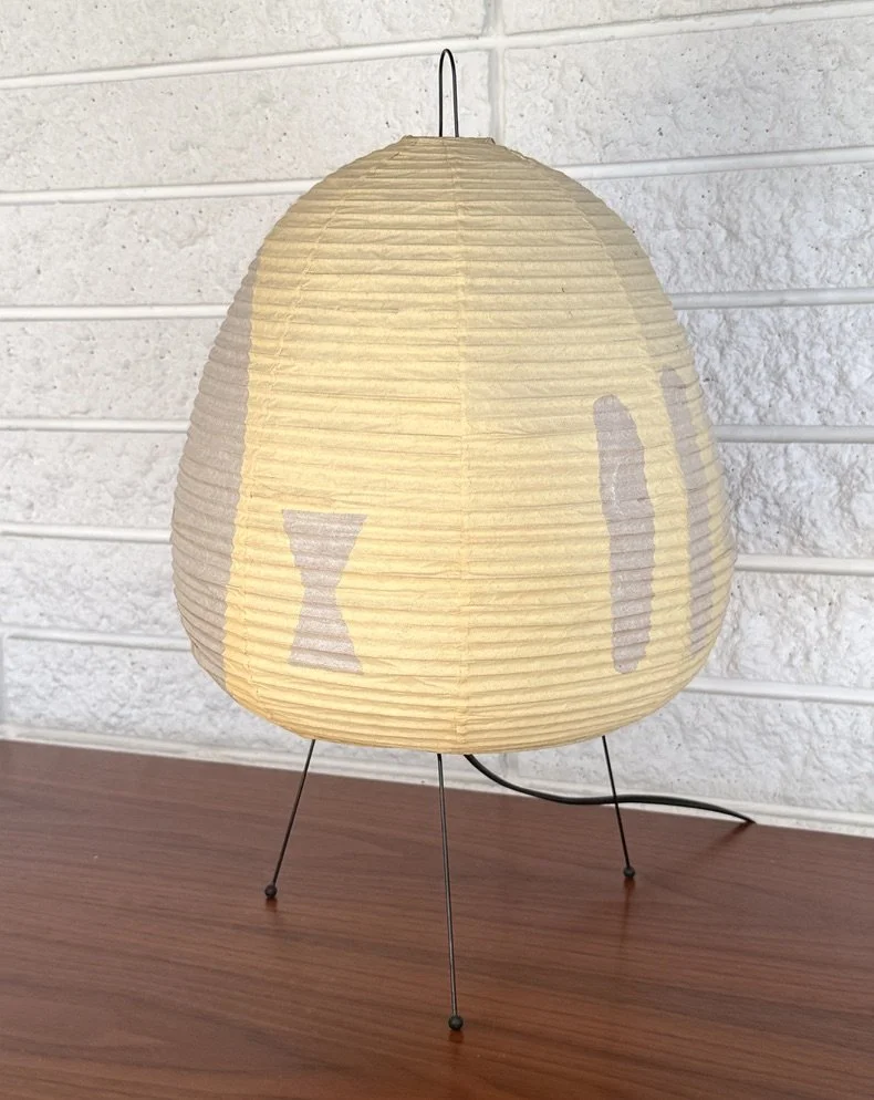 vintage isamu noguchi akari table lamp washi paper japanese lamp rare noguchi light sculpture 1A tripod table lamp authentic original