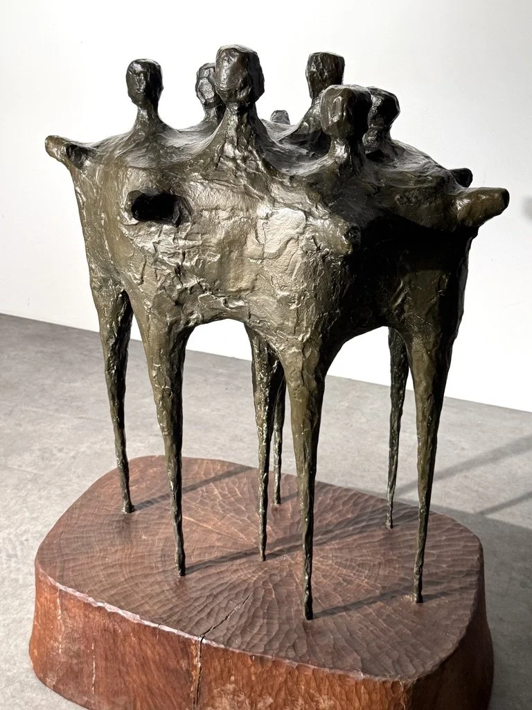 vintage mid century modernist bronze sculpture large brutalist bronze figurative sculpture lynn chadwick cranbrook detroit artist unique large bronze floor sculpture