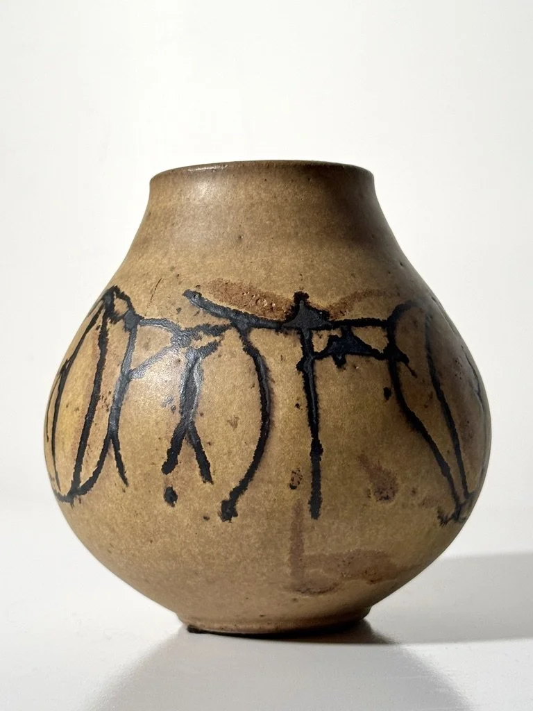 vintage mid century modernist studio pottery cranbrook ceramic clyde burt vase vessel unique rare pottery collectible ceramic cranbrook art