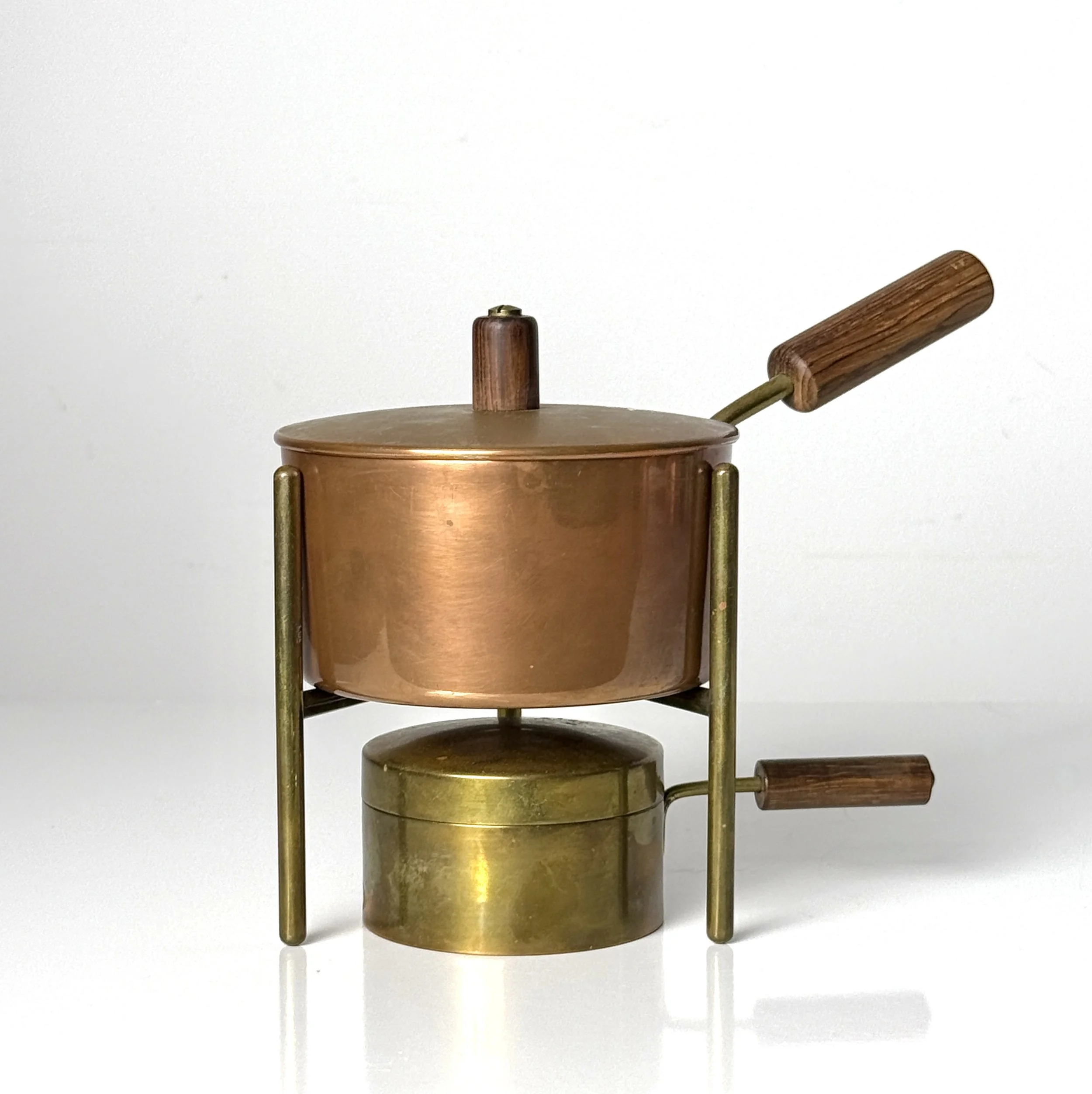 vintage mid century modern detroit michigan rare carl aubock werkstatte austria modernist copper brass bronze fondue decorative kitchen sculpture countertop accent antique 1950s