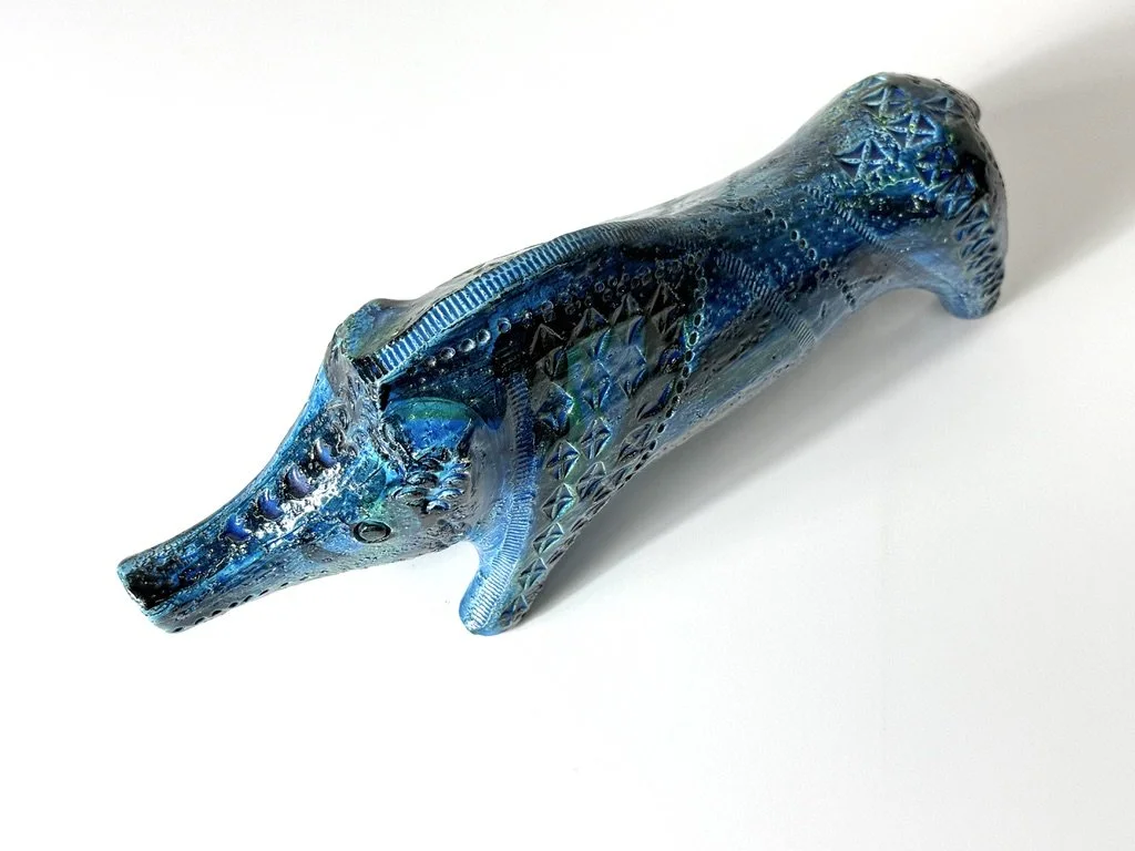 vintage mid century modern italian ceramic animal rimini blue aldo londi bitossi 1960s italy animal pottery sculpture