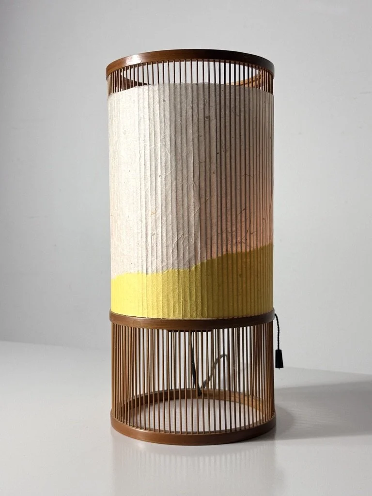 vintage mid century japanese washi paper lamp table lamp lantern isamu noguchi akari paper light bedside wabi sabi style table lamp