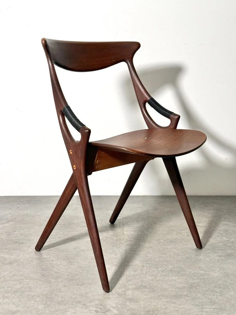 vintage mid century danish modern teak sculptural armchair side chair accent chair rosewood sculpted hans wegner arne vodder finn juhl