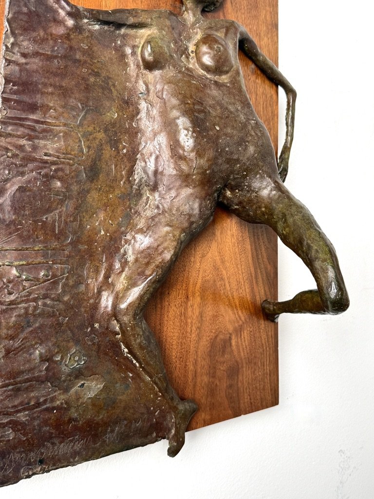 vintage mid century modern bronze relief panel wall sculpture bronze wall hanging nude femal bronze sculpture unique henry moore style sculpture reclining nude three dimensional wall sculpture