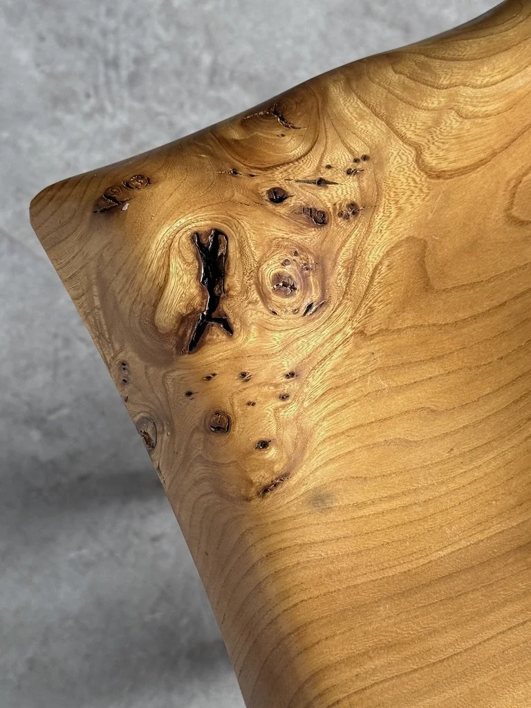 vintage mid century modern furniture detroit michigan studio craft organic carved wood stool burl artist made furniture