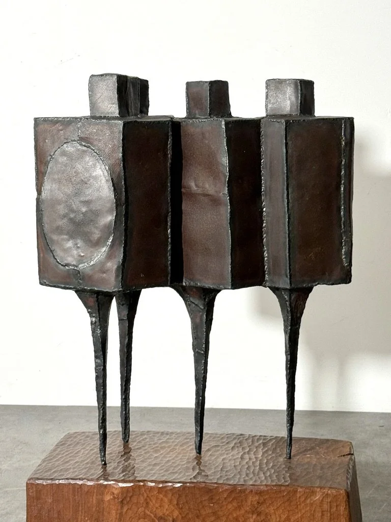 vintage mid century modern steel floor sculpture cranbrook artist lynn chadwick style welded steel figurative modernist sculpture unique brutalist large sculpture