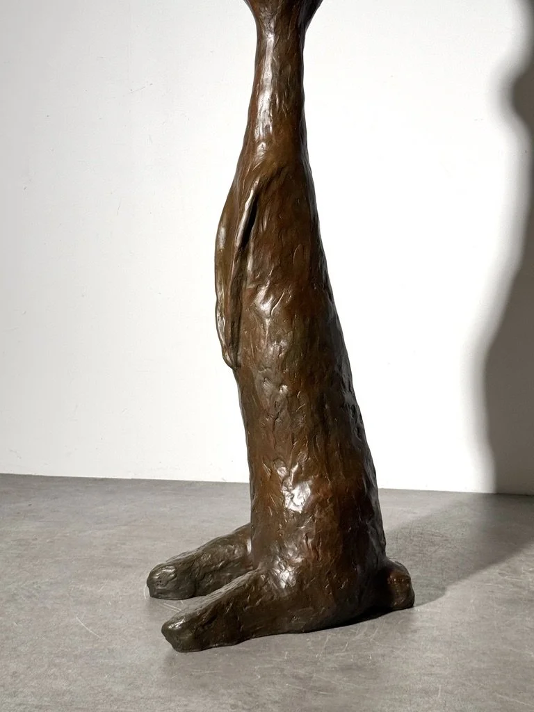 vintage mid century modern abstract bronze monumental sculpture indoor outdoor large tall rabbit bunny chauncey jim budish largest bronze surrealist modernist bronze tall sculpture solid bronze art
