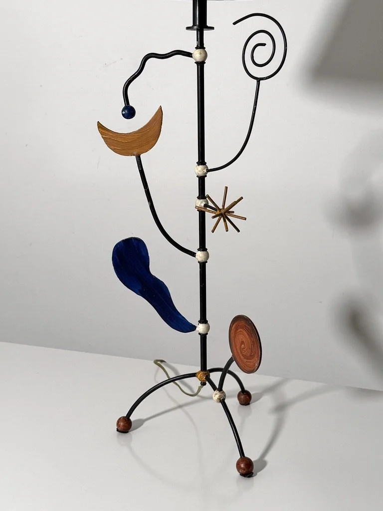 vintage mid century modern alexander calder french modernist table lamp jacques adnet joan miro articulated abstract multi color stabile lamp rare unique decorative lamp