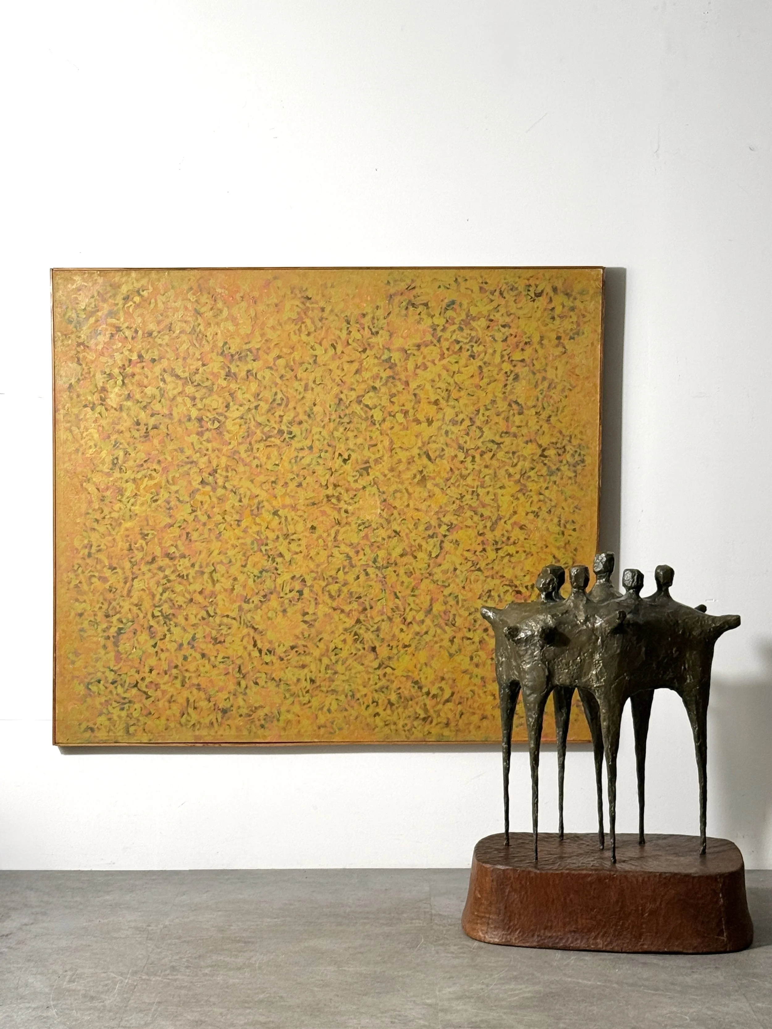 vintage mid century modernist bronze sculpture large brutalist bronze figurative sculpture lynn chadwick cranbrook detroit artist unique large bronze floor sculpture