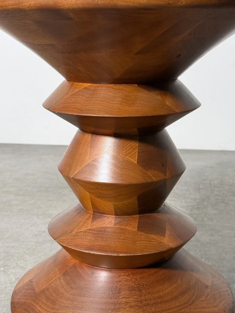 vintage mid century modern charles eames herman miller time life stool model C chess piece pawn stool side table end table walnut turned wood rare unique sculpture side table stool original