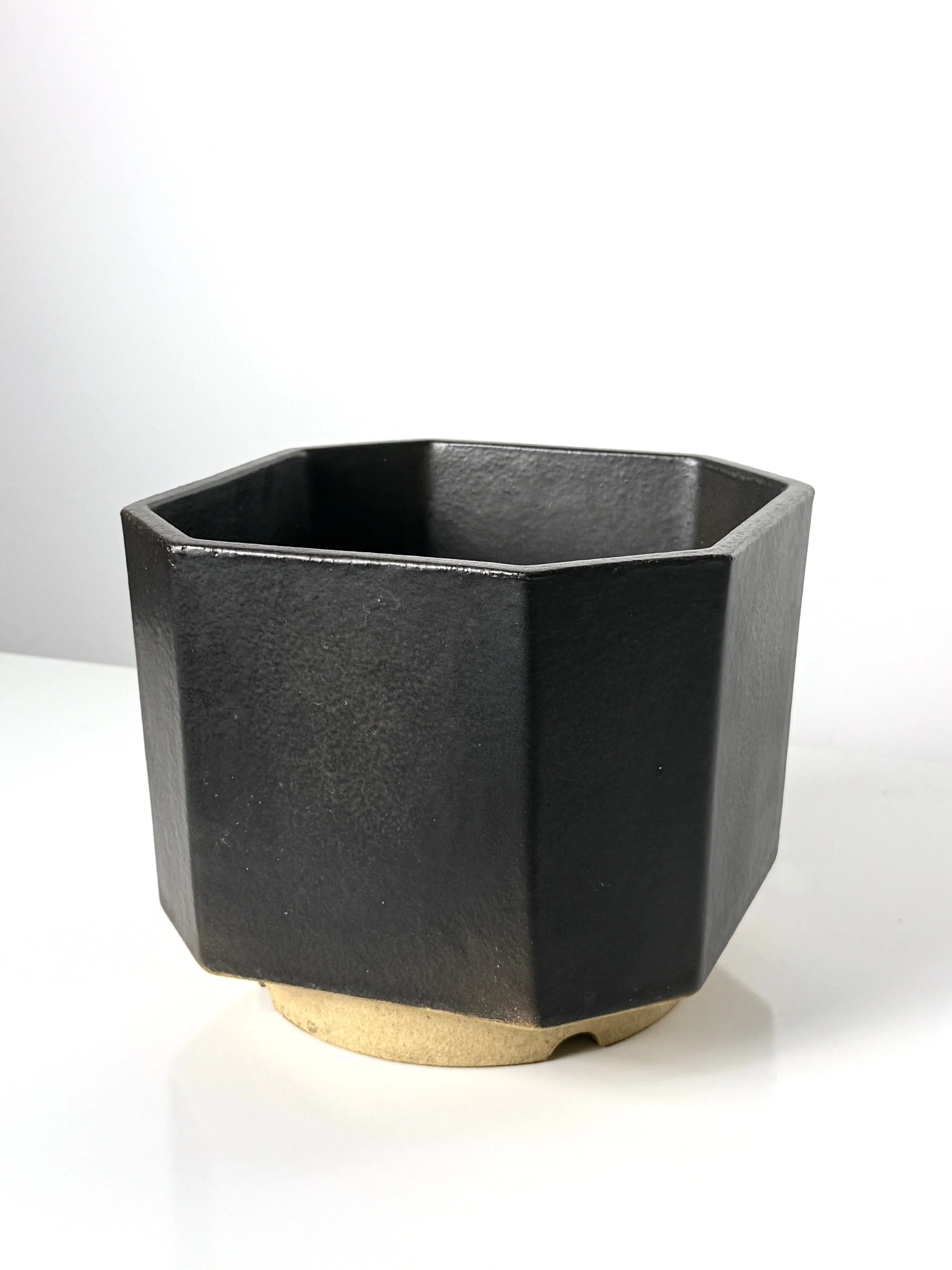vintage mid century modern detroit michigan architectural pottery planter rare black geometric modernist planter david gil bennington potters mid century modern planter 1960s