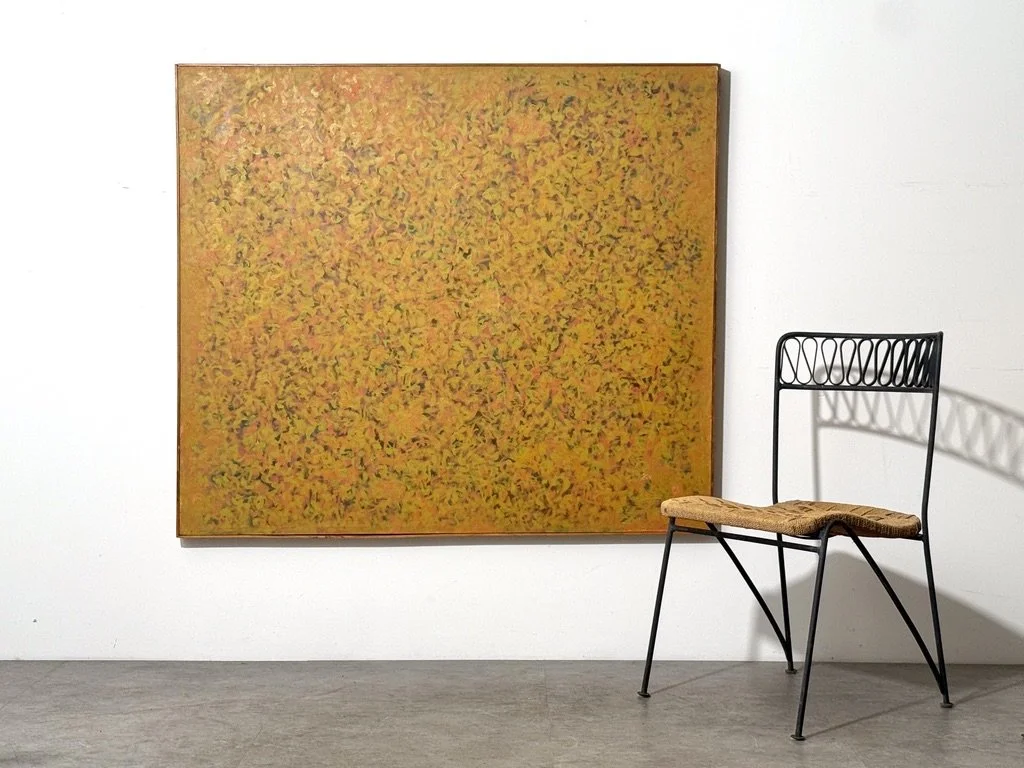 Large Mid Century Abstract Modern Oil Painting by Syliva Rubin 1960s