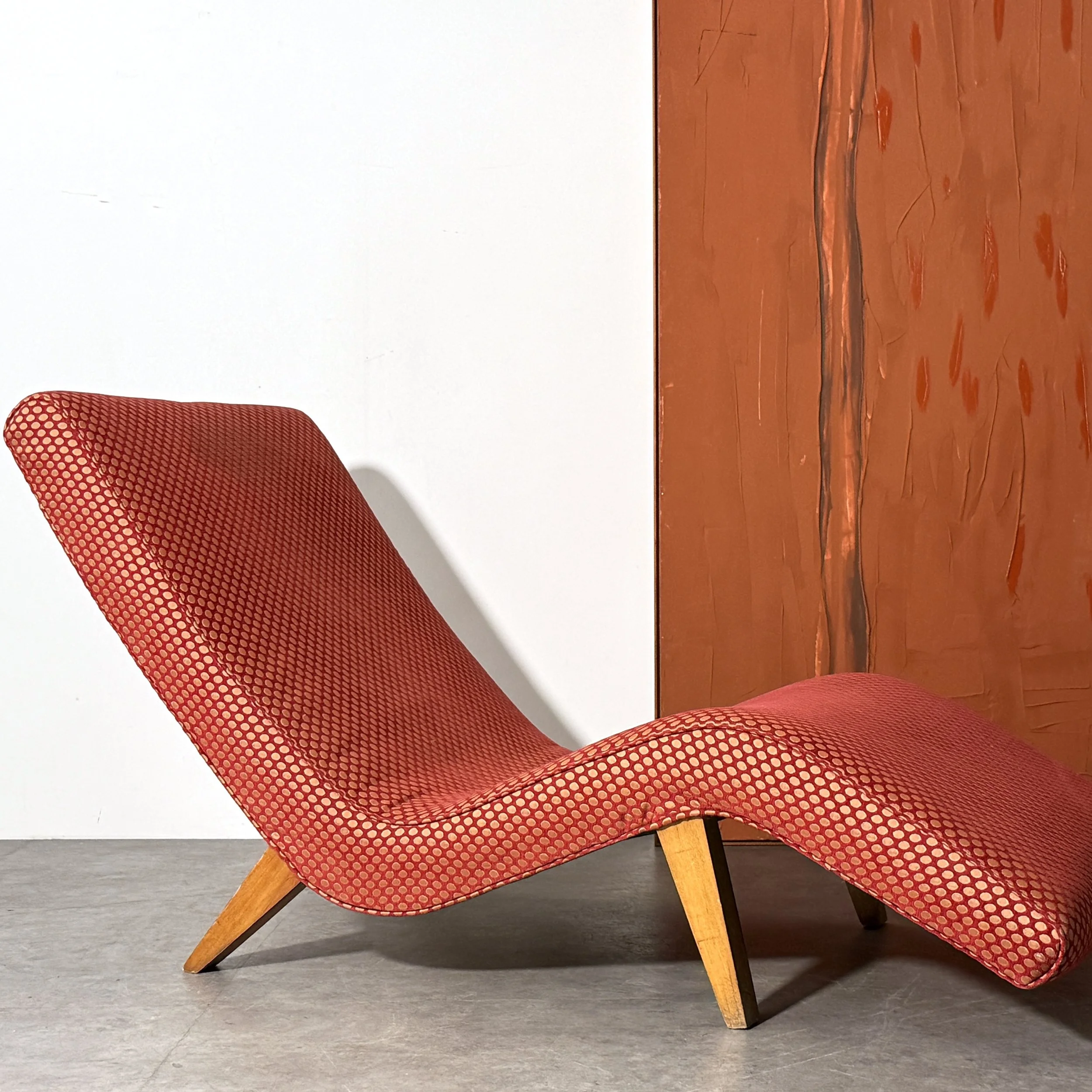 Mid Century Modern Sculptural Wave Chaise style of Greta Grossman or Adrian Pearsall 1950s