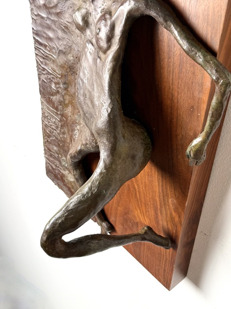 vintage mid century modern bronze relief panel wall sculpture bronze wall hanging nude femal bronze sculpture unique henry moore style sculpture reclining nude three dimensional wall sculpture