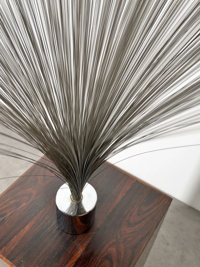 vintage mid century modern kinetic wire spray sculpture chrome abstract sculpture harry bertoia sound sculpture bertoia sculpture minimalist chrome rare unique sculpture original authentic