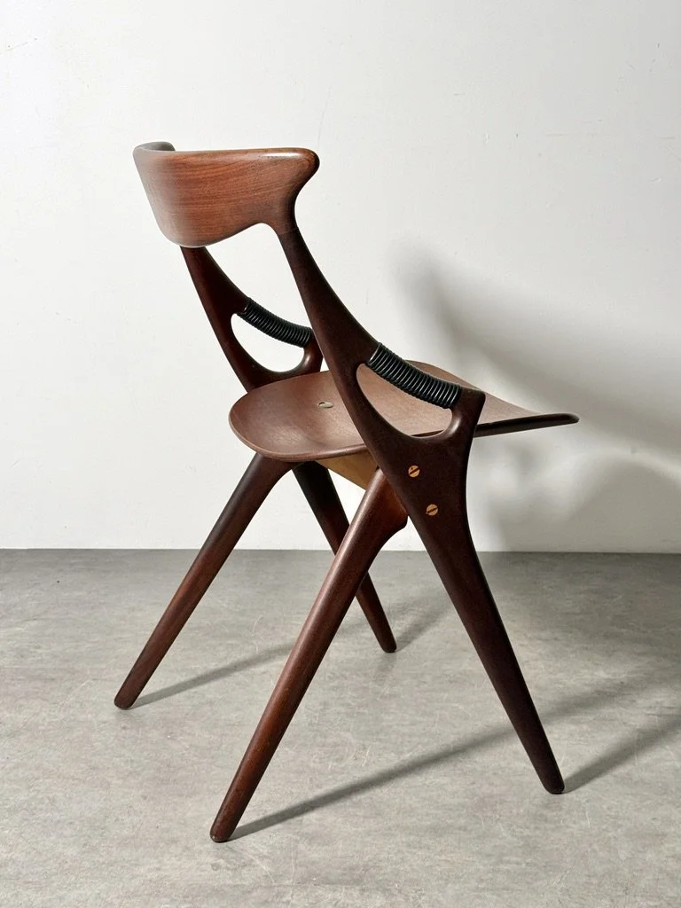 vintage mid century danish modern teak sculptural armchair side chair accent chair rosewood sculpted hans wegner arne vodder finn juhl