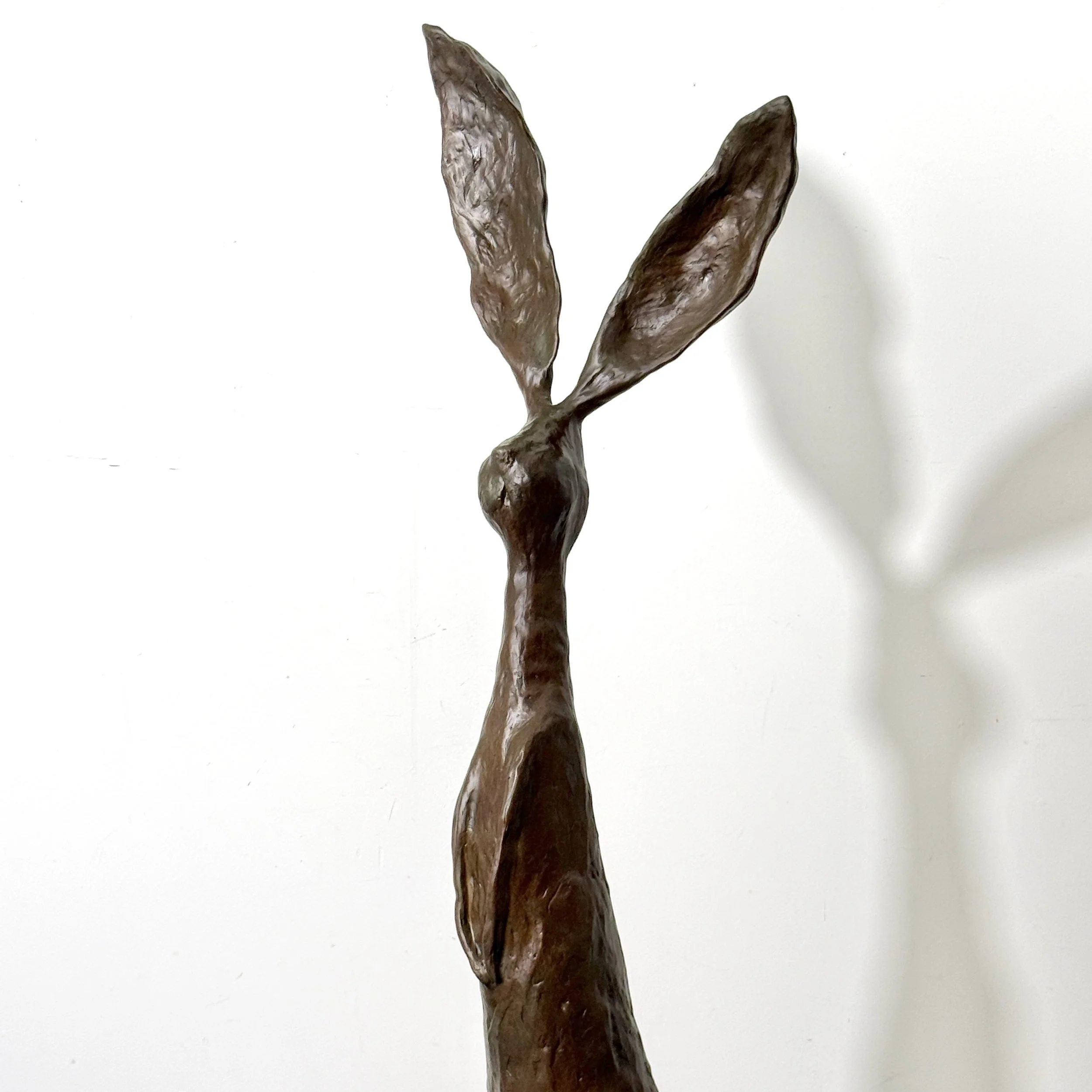 vintage mid century modern abstract bronze monumental sculpture indoor outdoor large tall rabbit bunny chauncey jim budish largest bronze surrealist modernist bronze tall sculpture solid bronze art