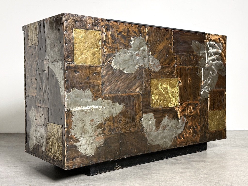 paul evans studio patchwork cabinet console bar cabinet credenza sideboard entryway cabinet brutalist