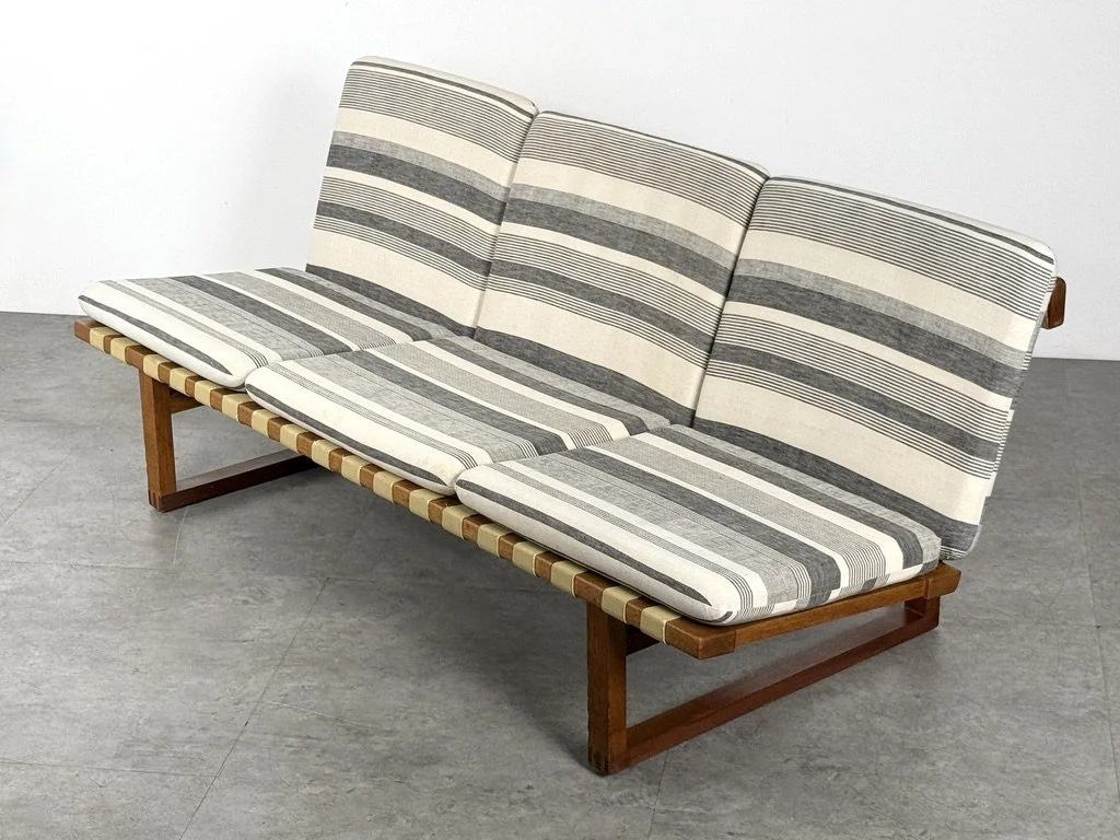 vintage mid century modern furnitre detroit michigan teak sofa danish modern sofa rare borge mogensen webbed sofa wabi sabi style settee 1950s