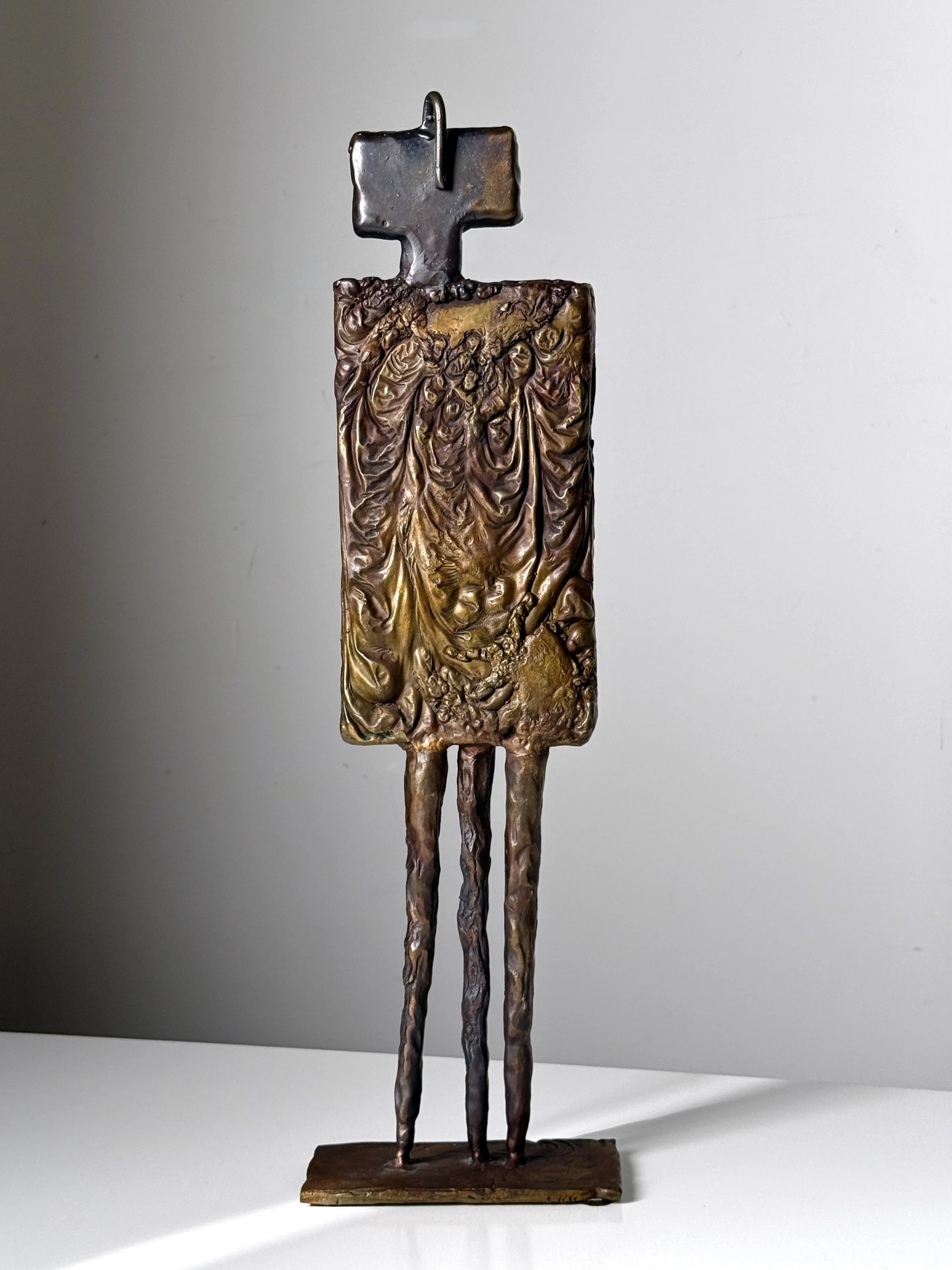 vintage mid century modern detroit michigan original bronze sculpture brutalist figure abstract sculpture bronze relief unique figural sculpture lynn chadwick