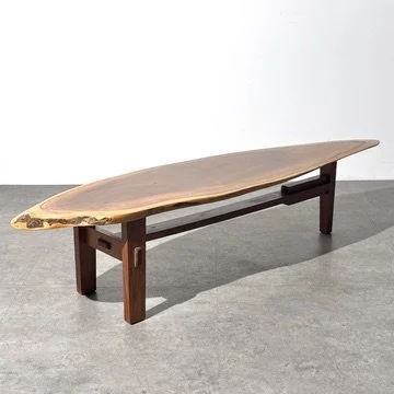 Mid Century American Studio Craft Live Edge Coffee Table 1970s