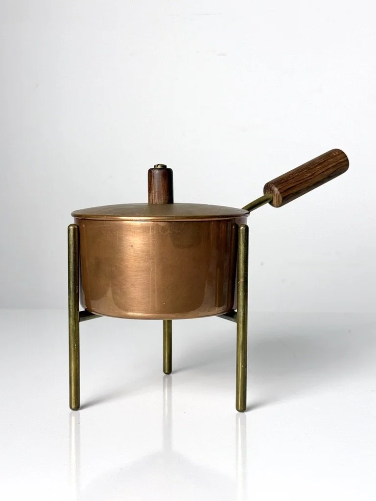 vintage mid century modern detroit michigan rare carl aubock werkstatte austria modernist copper brass bronze fondue decorative kitchen sculpture countertop accent antique 1950s