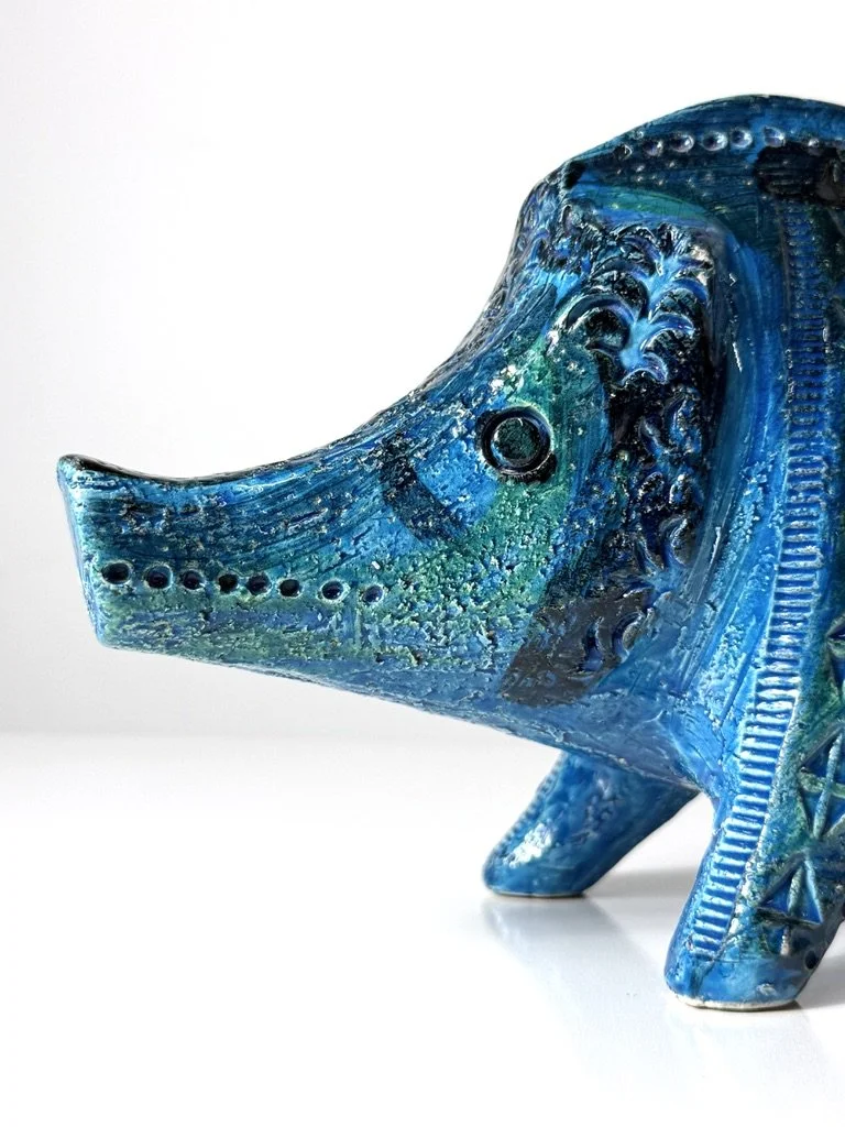 vintage mid century modern italian ceramic animal rimini blue aldo londi bitossi 1960s italy animal pottery sculpture