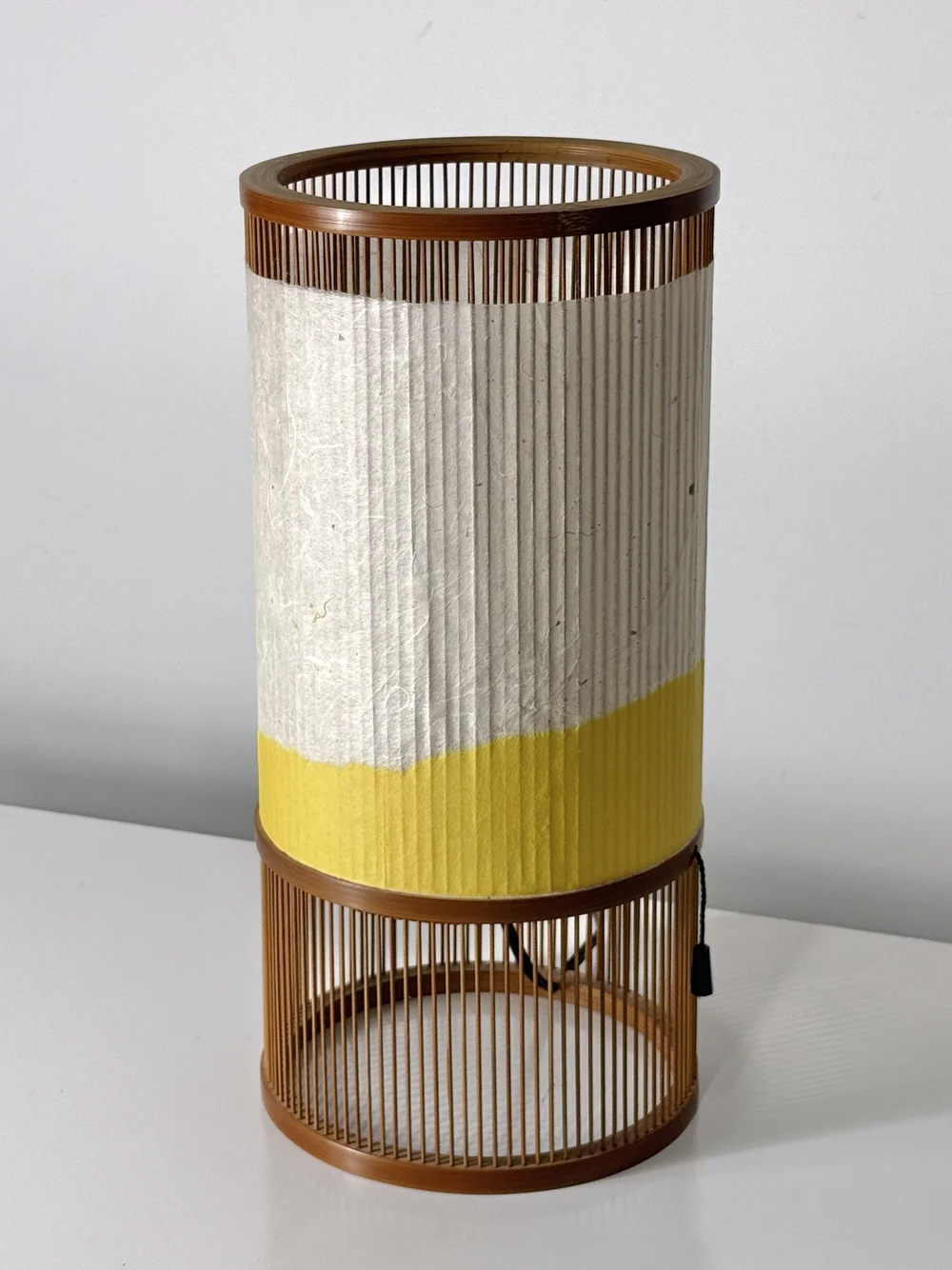 Vintage Japanese Modern Bamboo Washi Paper Table Lamp — 20c Modern