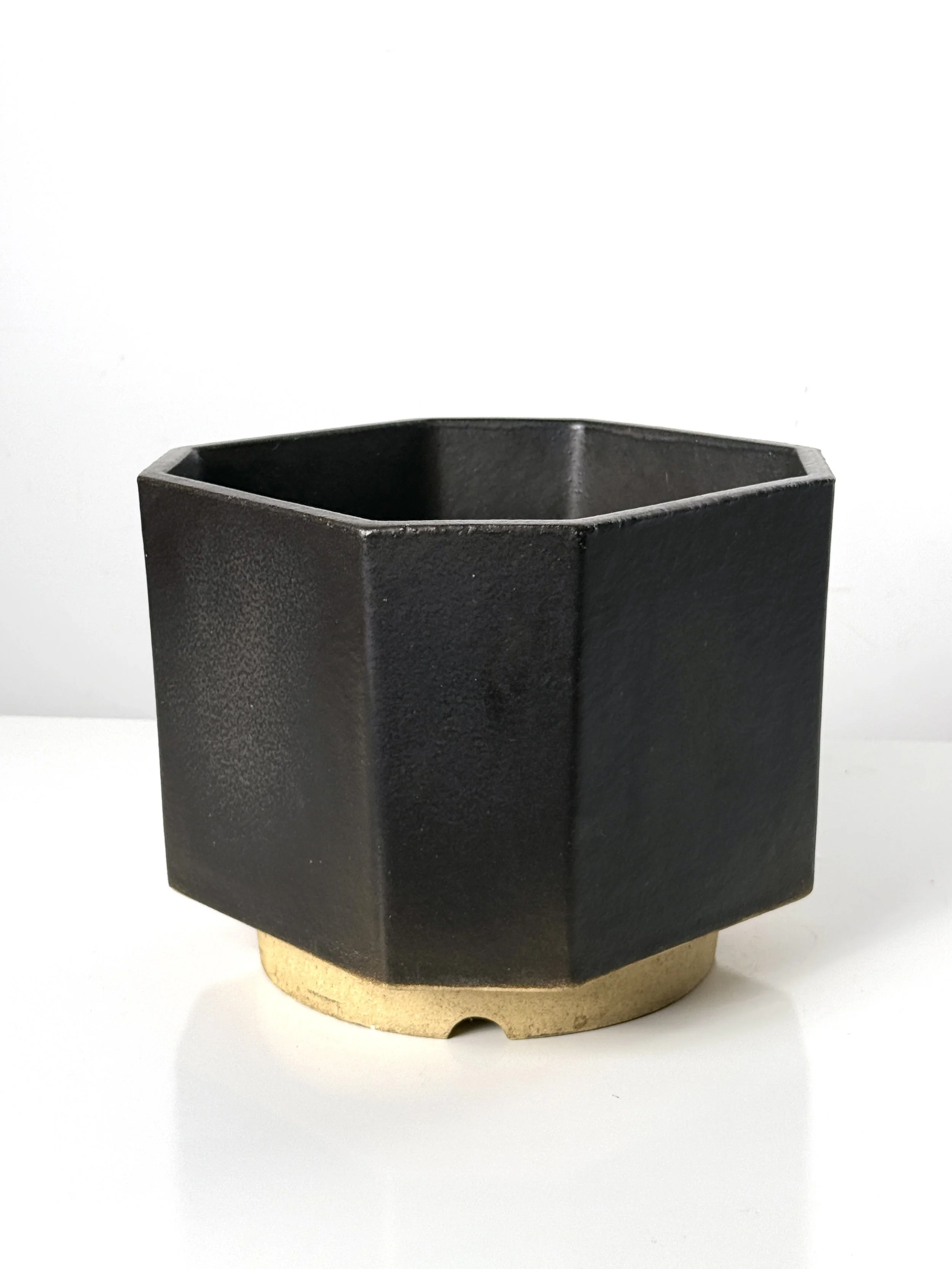 vintage mid century modern detroit michigan architectural pottery planter rare black geometric modernist planter david gil bennington potters mid century modern planter 1960s