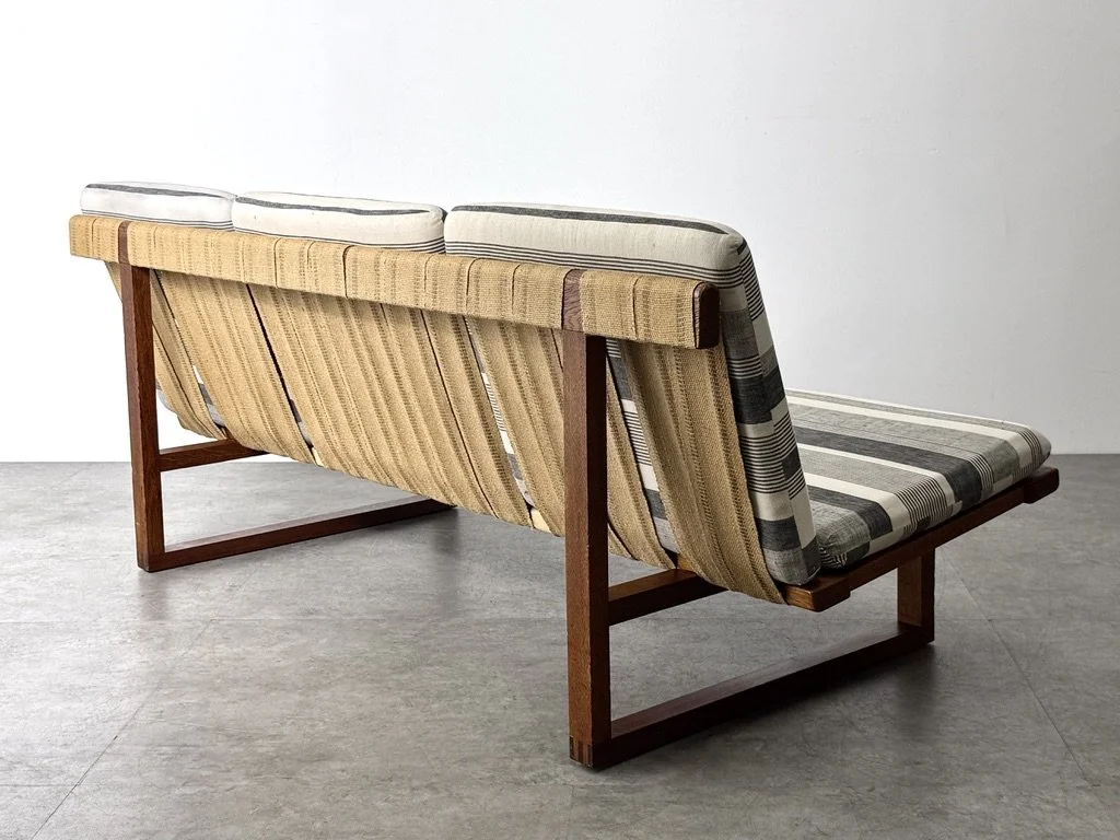 vintage mid century modern furnitre detroit michigan teak sofa danish modern sofa rare borge mogensen webbed sofa wabi sabi style settee 1950s