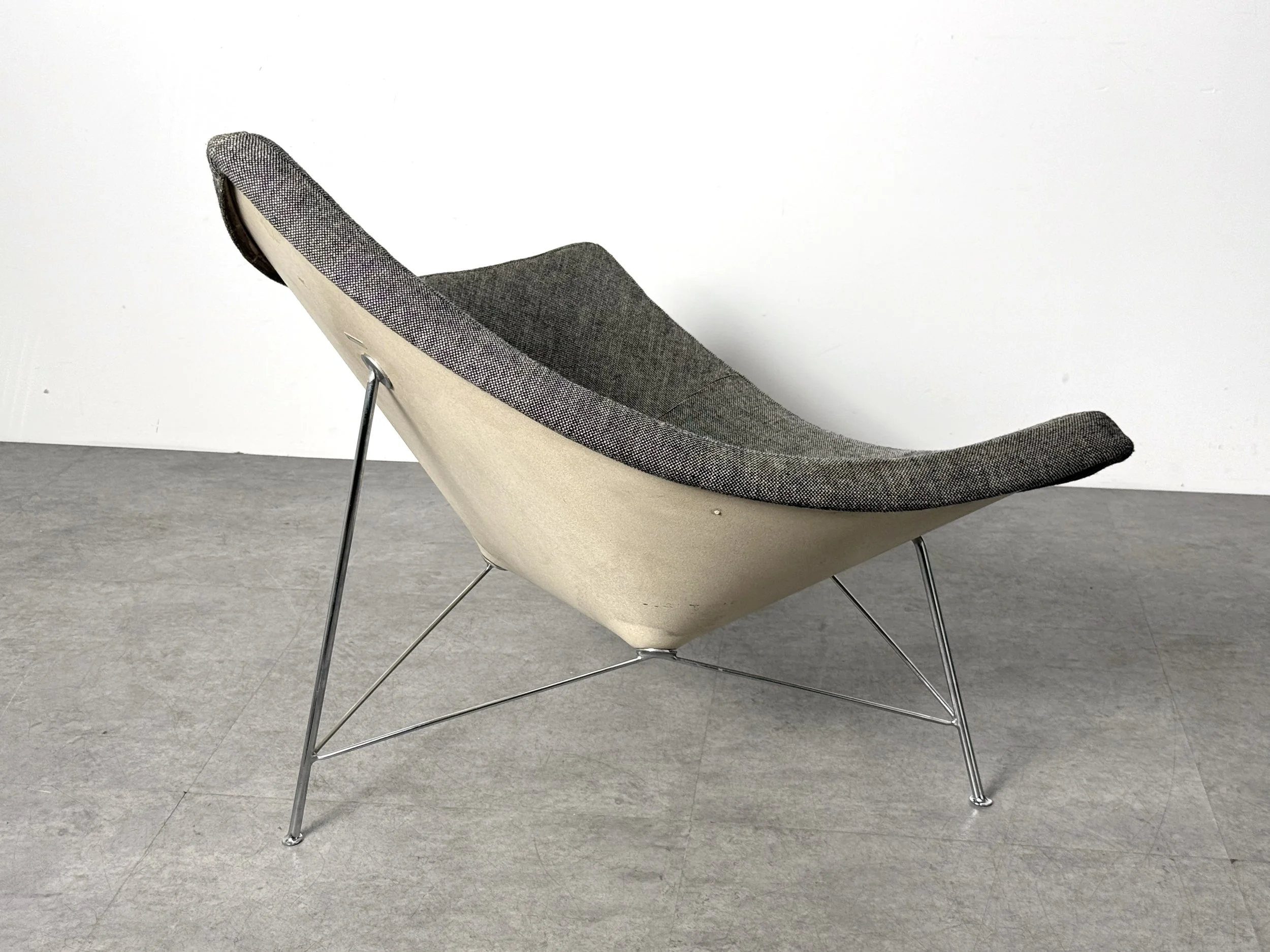 vintage mid century modern furniture detroit michigan george nelson rare coconut chair herman miller mcm iconic charles eames modernist lounge chair unique rare lounge chair 1950s original authentic