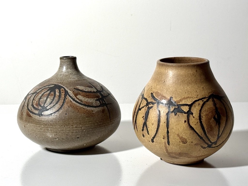 vintage mid century modernist studio pottery cranbrook ceramic clyde burt vase vessel unique rare pottery collectible ceramic cranbrook art