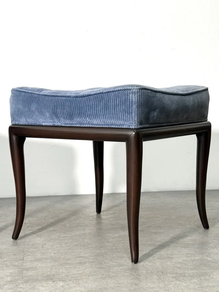 vintage mid century modern sabre leg stools klismos bench th robsjohn gibbings widdicomb pair tufted footstools ottomans rare unique sculptural pair of stools 1950s dunbar