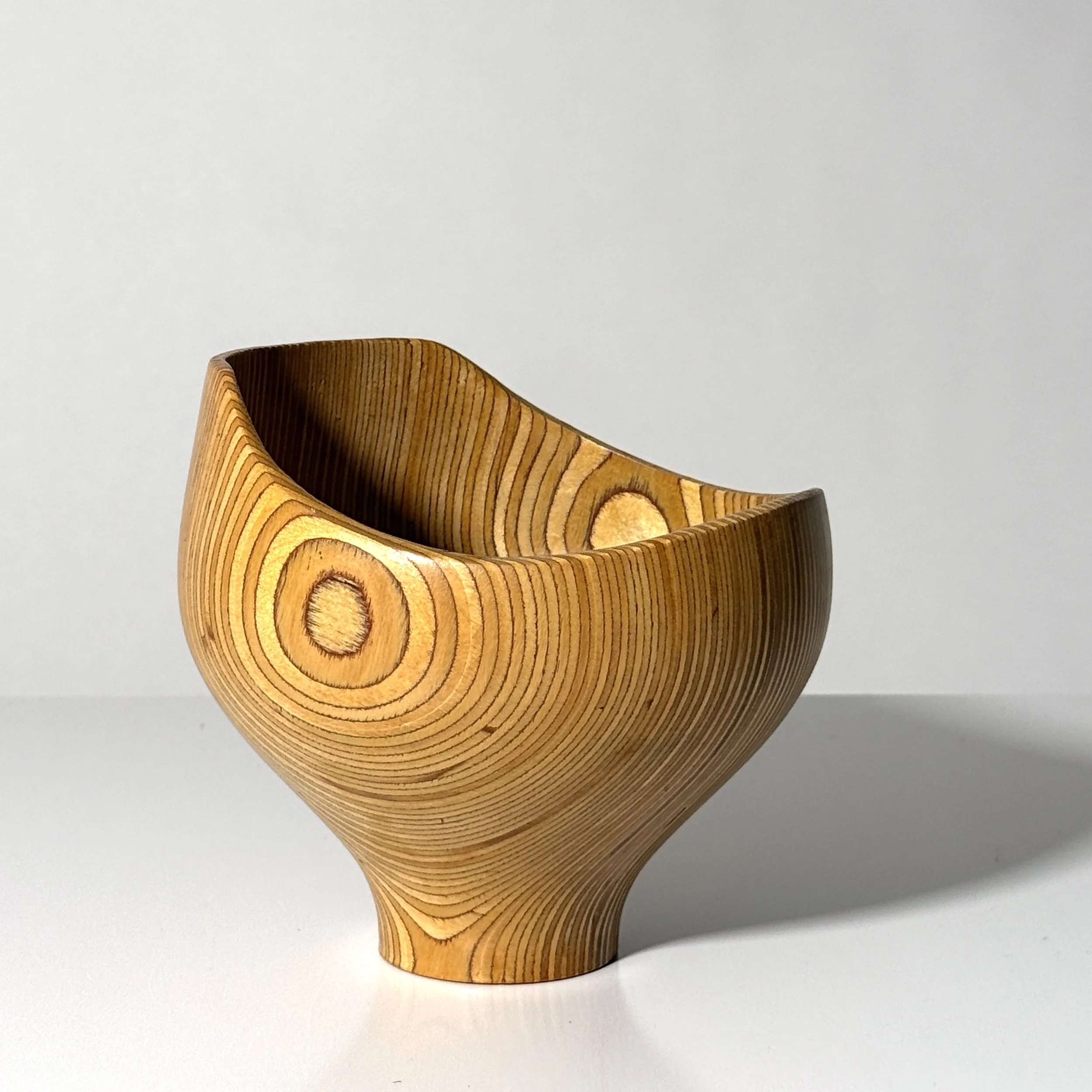 Rude Osolnik Turned Bullseye Bowl Form in Laminated Baltic Birch Plywood 1984
