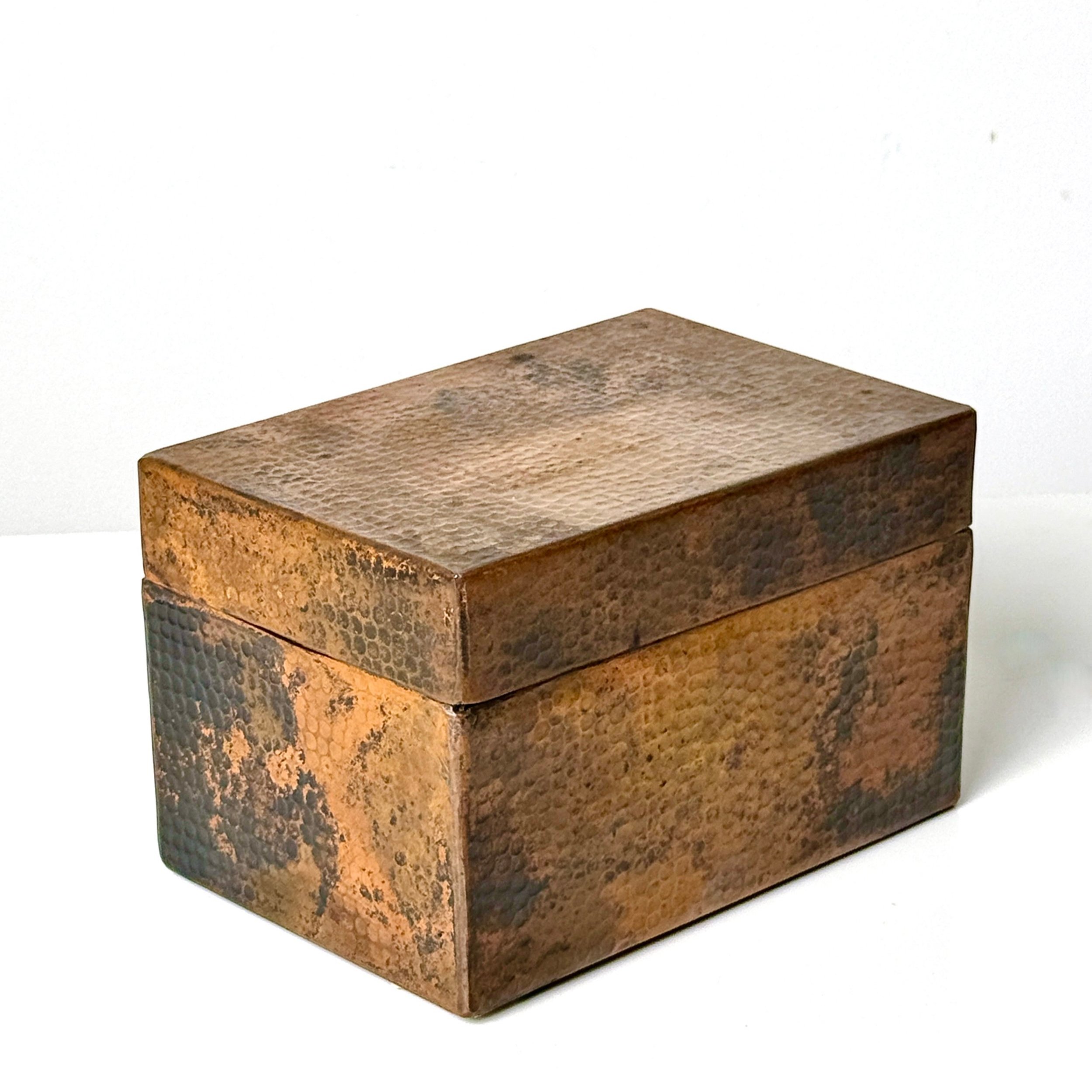 vintage mid century modern detroit michigan store shop furniture mexican copper hammered copper storage box