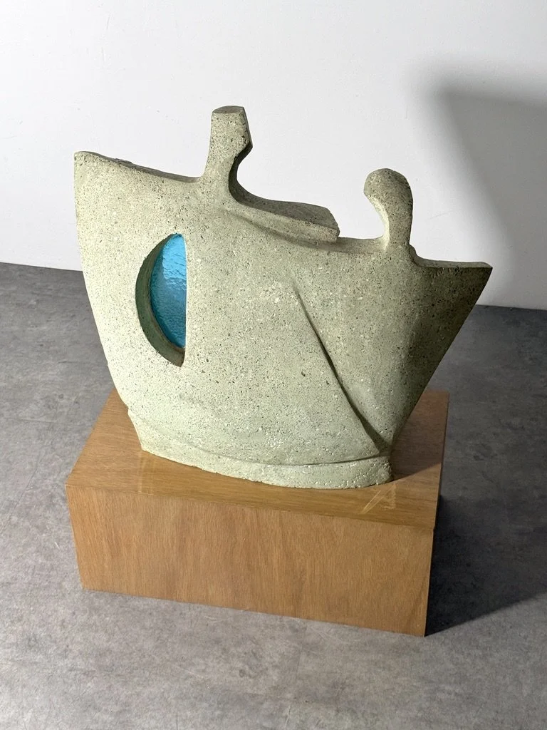 1940s mid century modern modernist carved stone monumental sculpture terrazzo and glass samuel cashwan samuel adolph cashwan modernism rare sculpture