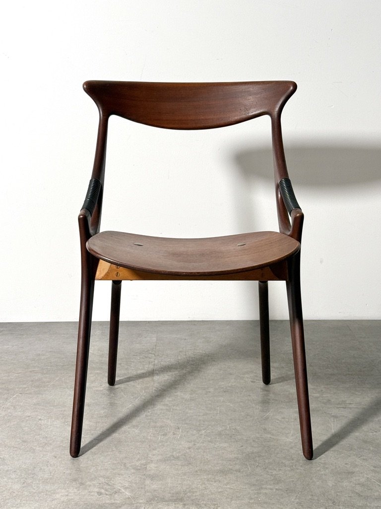 vintage mid century danish modern teak sculptural armchair side chair accent chair rosewood sculpted hans wegner arne vodder finn juhl