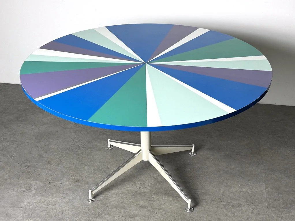 vintage mid century modern detroit michigan eames dining table modernist rare unique dining table eero saarinen colorful dining table round table 1950s
