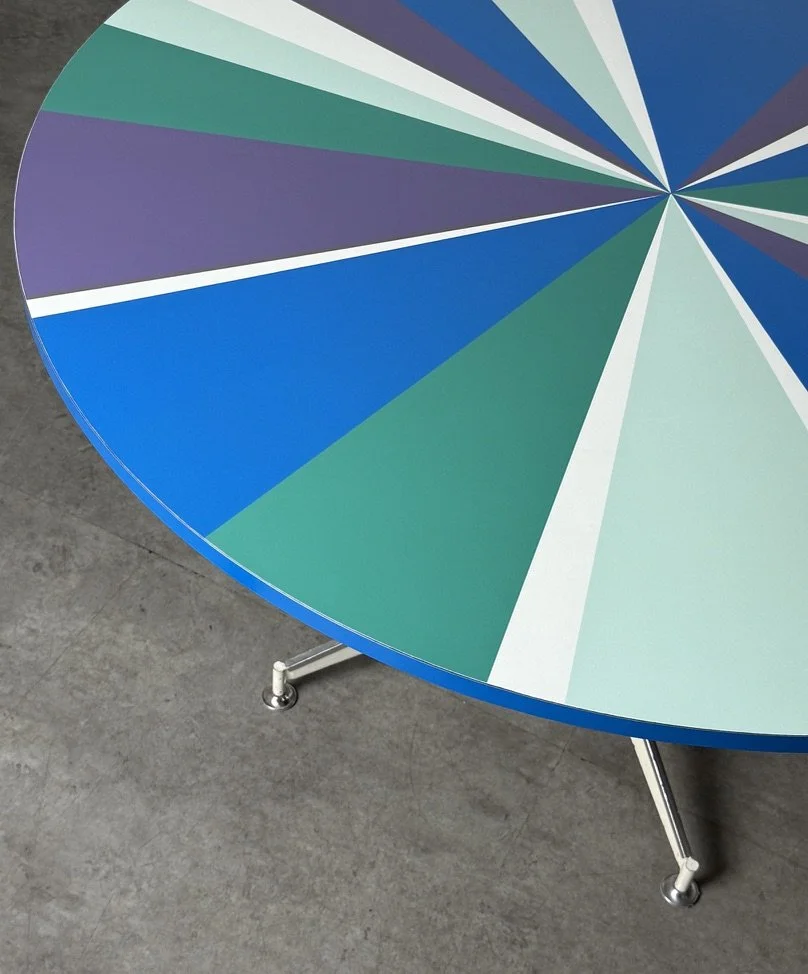 vintage mid century modern detroit michigan eames dining table modernist rare unique dining table eero saarinen colorful dining table round table 1950s