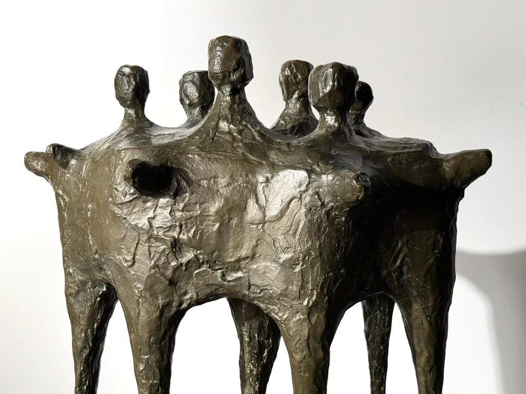 vintage mid century modernist bronze sculpture large brutalist bronze figurative sculpture lynn chadwick cranbrook detroit artist unique large bronze floor sculpture