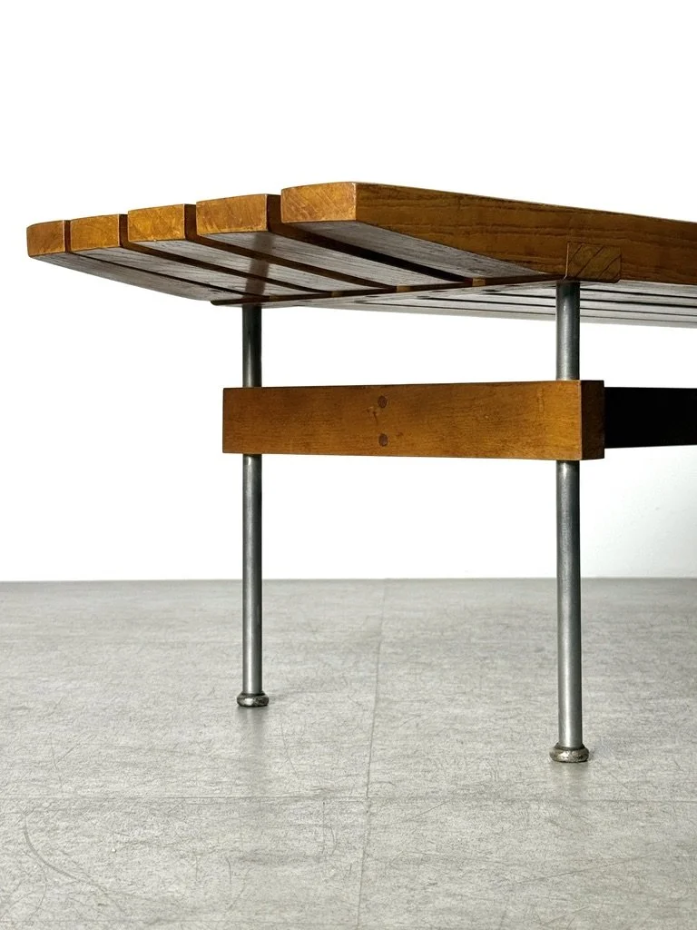 vintage mid century modern slat bench 1950s architectural bench george nelson slat bench herman miller minimalist slat bench