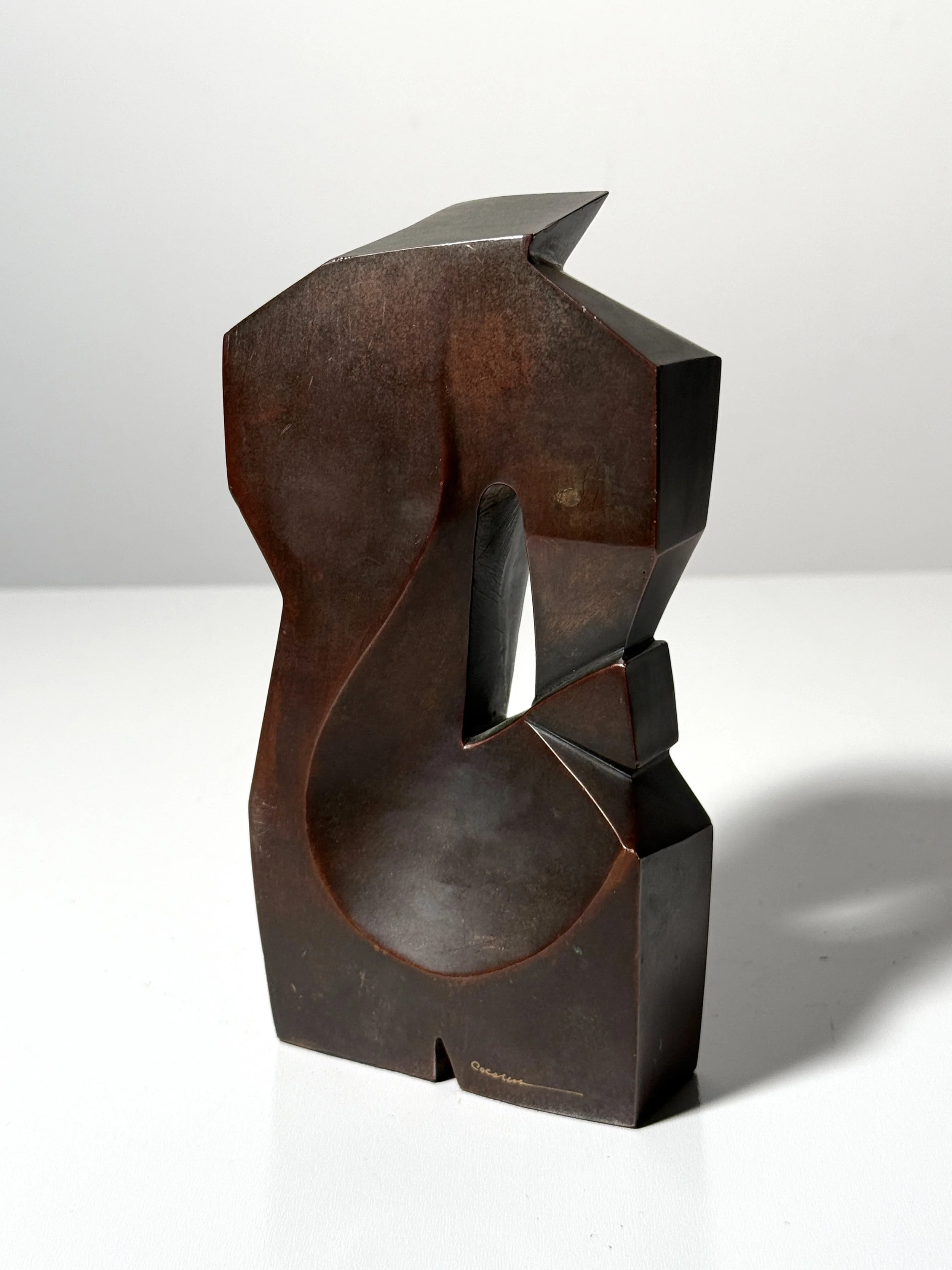 vintage mid century modern cubist picasso style bronze sculpture abstract modernist figural torso sculpture tabletop desktop architectural bronze figure art deco