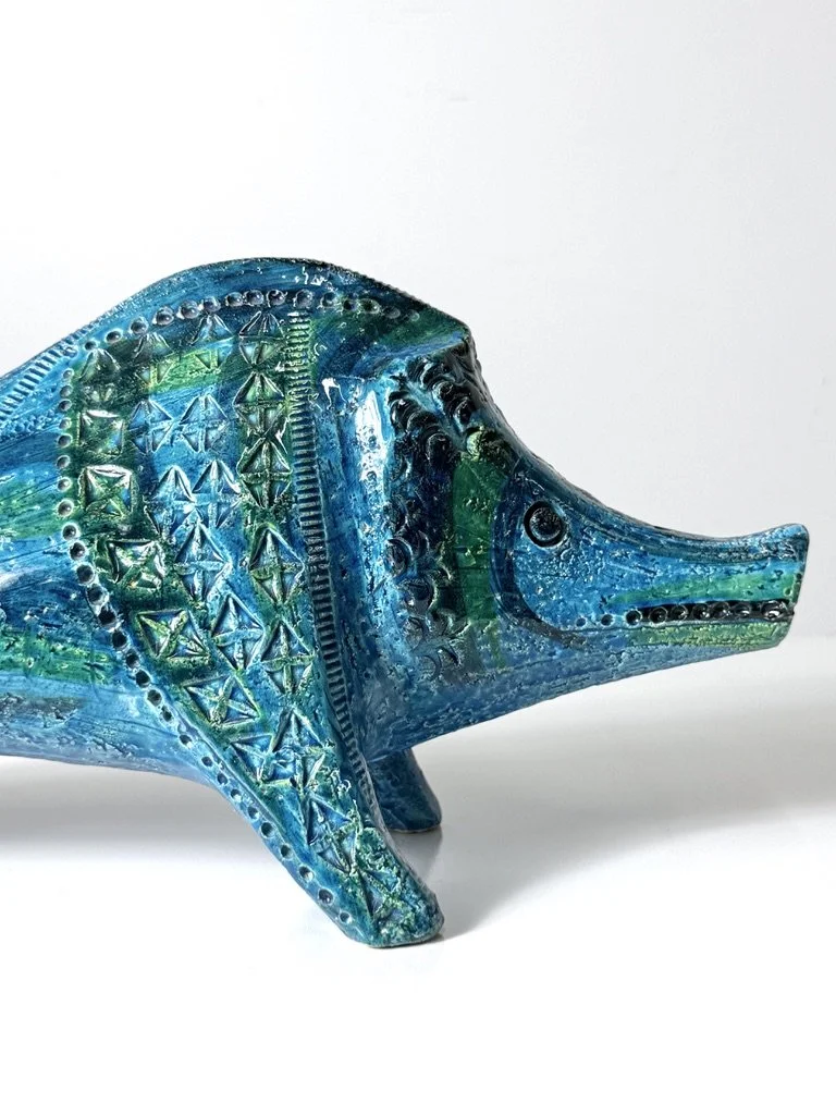 vintage mid century modern italian ceramic animal rimini blue aldo londi bitossi 1960s italy animal pottery sculpture