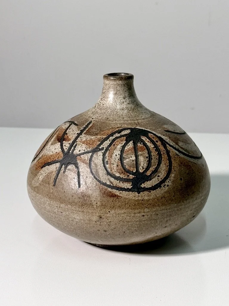 vintage mid century modernist studio pottery cranbrook ceramic clyde burt vase vessel unique rare pottery collectible ceramic cranbrook art