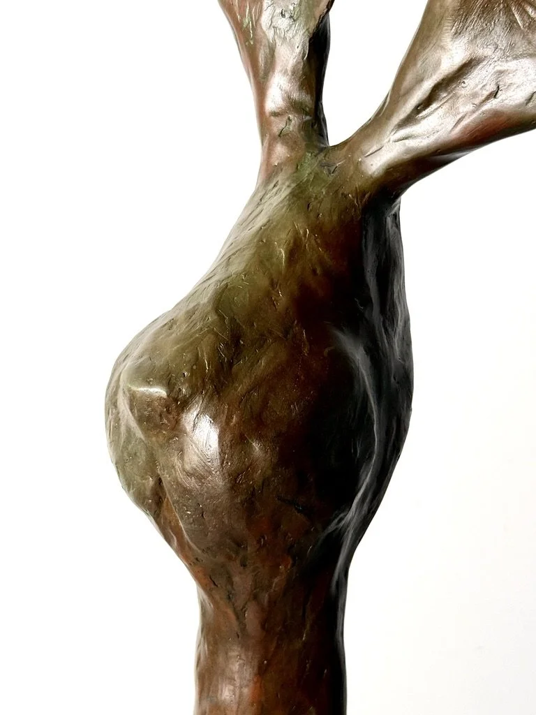 vintage mid century modern abstract bronze monumental sculpture indoor outdoor large tall rabbit bunny chauncey jim budish largest bronze surrealist modernist bronze tall sculpture solid bronze art