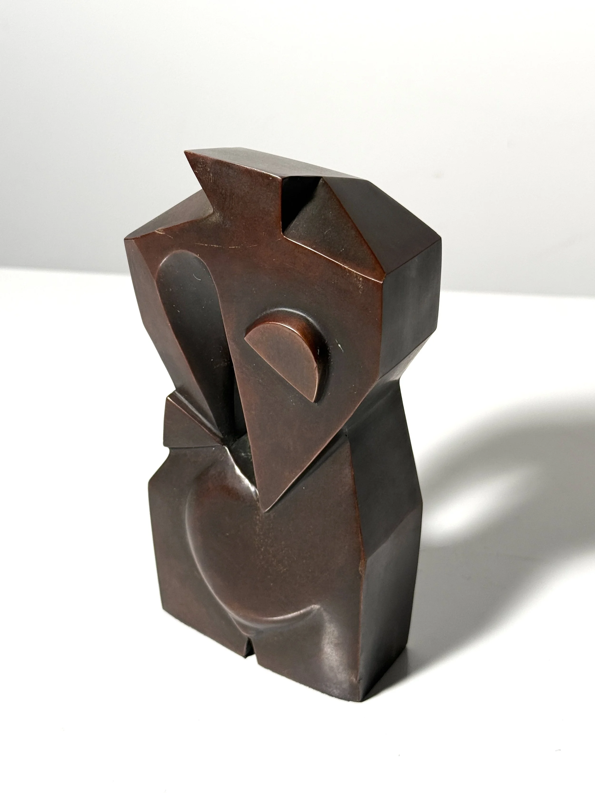 vintage mid century modern cubist picasso style bronze sculpture abstract modernist figural torso sculpture tabletop desktop architectural bronze figure art deco