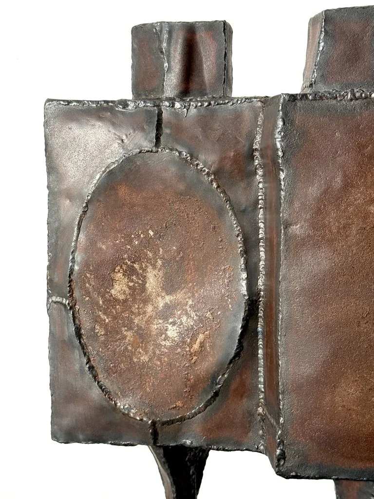 vintage mid century modern steel floor sculpture cranbrook artist lynn chadwick style welded steel figurative modernist sculpture unique brutalist large sculpture